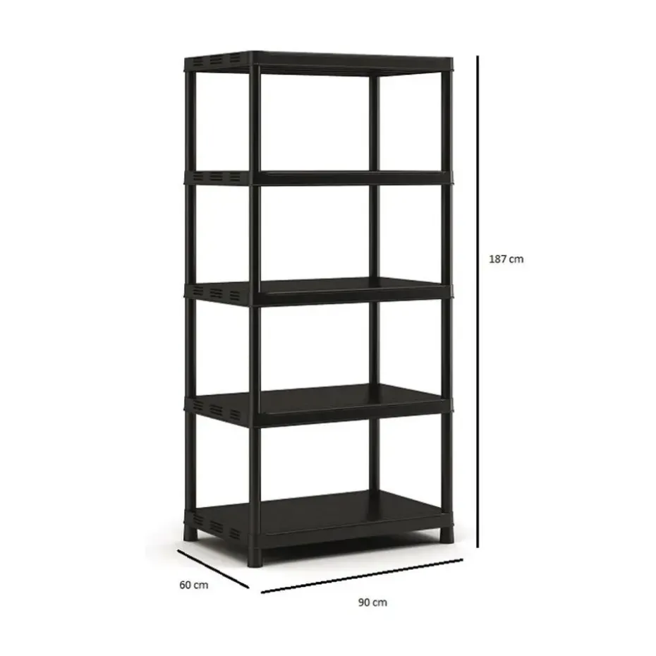 Keter Kunststof Stellingkast extra breed - 90x60x187cm - zwart