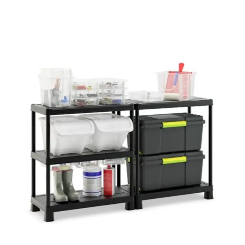 Keter Kunststof Stellingkast Tribac - Opbergrek - 90x45x182cm - zwart