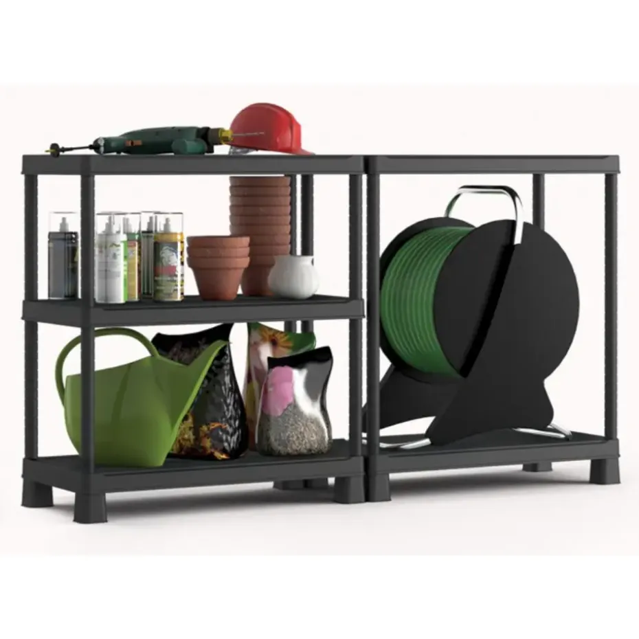 Keter Kunststof Stellingkast Tribac - Opbergrek - 90x45x182cm - zwart