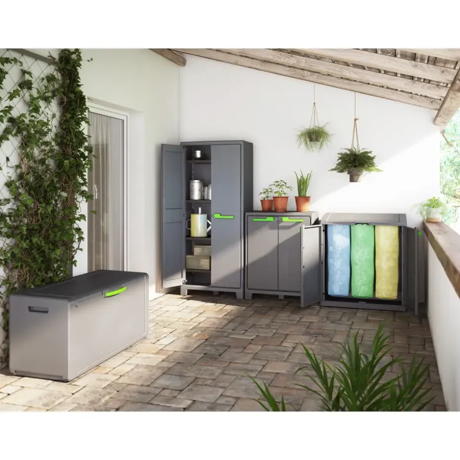 Keter Moby lage kast - 2 planken - 80x44x100 cm - Antraciet