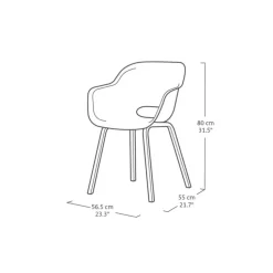 Keter Noa Tuinstoel - 2 stuks - 55x56.5x80cm - metalen onderstel - Vintage green