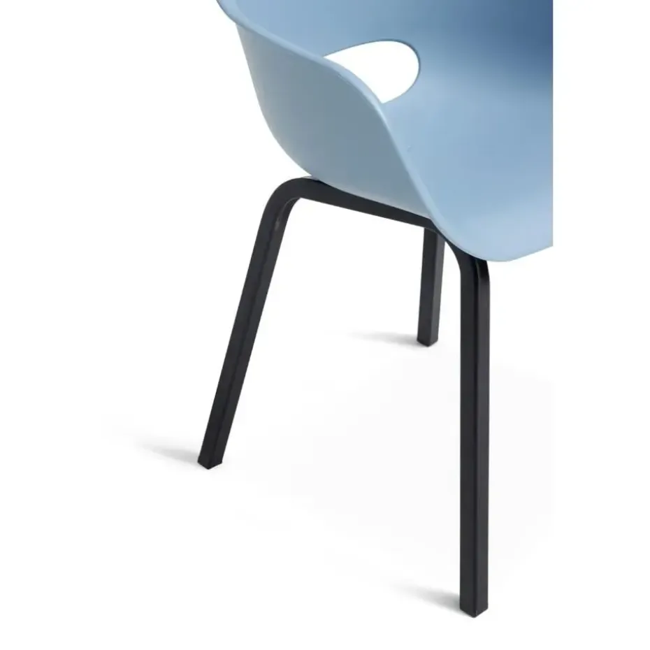 Keter Noa Tuinstoel - 2 stuks - 55x56.5x80cm - metalen onderstel - Blauw