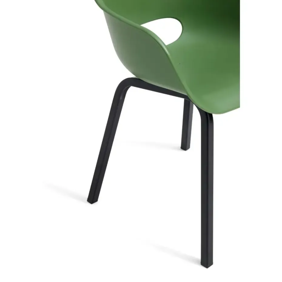 Keter Noa Tuinstoel - 2 stuks - 55x56.5x80cm - metalen onderstel - Olijfgroen
