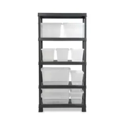 Keter Plus Stellingrek 80/5 - 5 Planken - 80x40x187 cm - zwart
