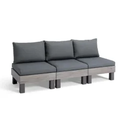 Keter Signature Elements 3-zits Loungebank - met groene kussens - Cappuccino