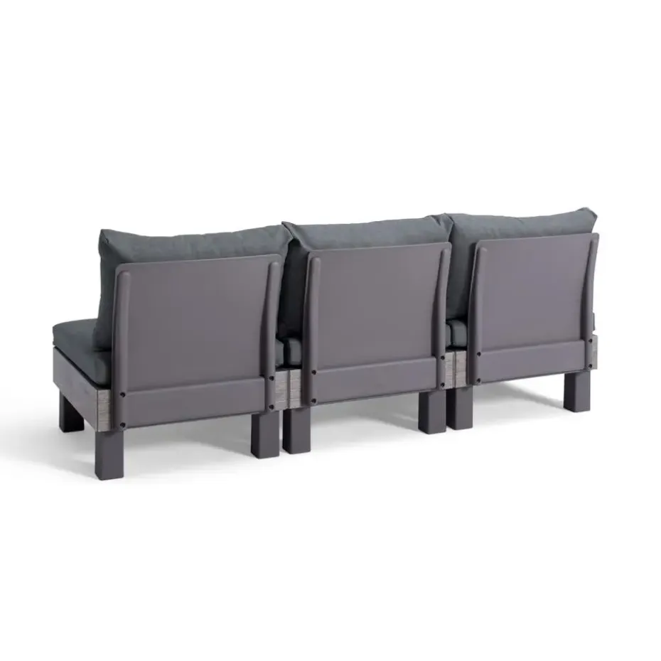Keter Signature Elements 3-zits Loungebank - met groene kussens - Cappuccino