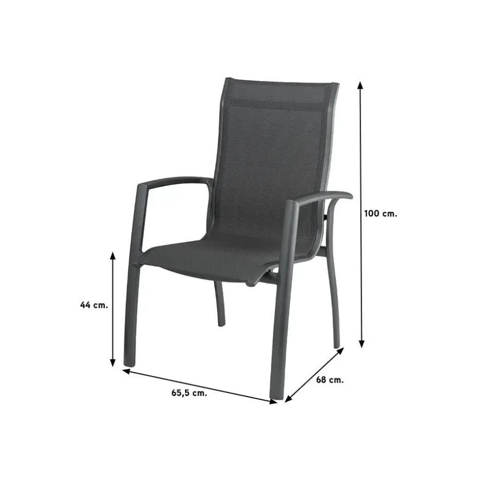 Kettler Legato Curve stapelstoel - Antraciet