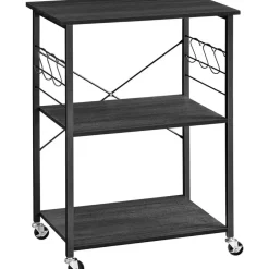 Keukentrolley - Serveerwagen - Keukentrolley op Wieltjes - 89 x 60 x 40 - Zwart