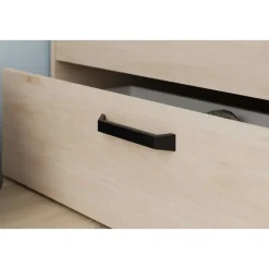 Kinderbed Achiel - 120x200/190cm - met opbergruimte - eikdecor/zwart