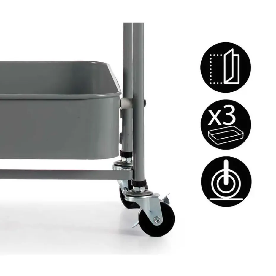 Kinvara Keuken/badkamer trolley - L45 x B30 x H78 cm - grijs - metaal