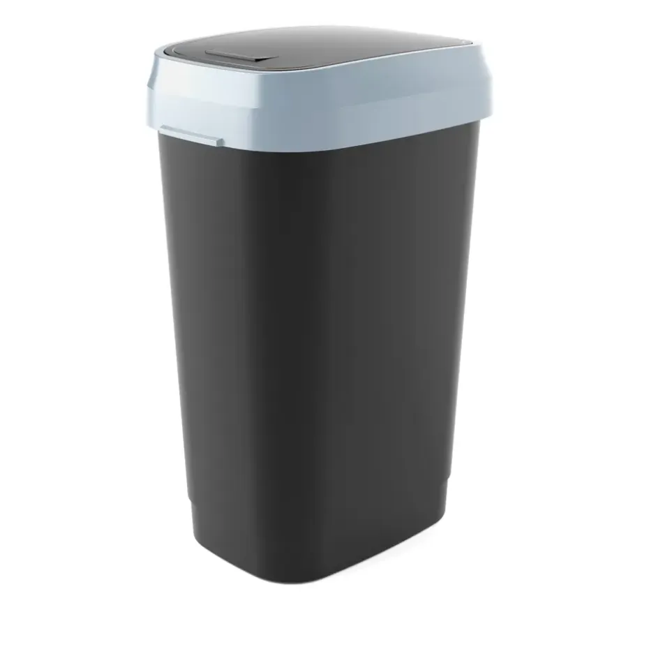 Kis Dual Swing Prullenbak L - 50L - zwart/grijs