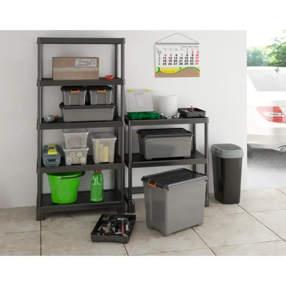 Kis Dual Swing Prullenbak L - 50L - zwart/grijs