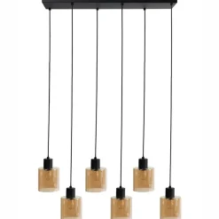 KITARE - Hanglamp 6 lichten - Zwart/Beige - Metaal