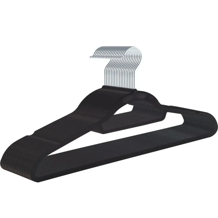 Kledinghangers - antislip - 20 stuks - zwart