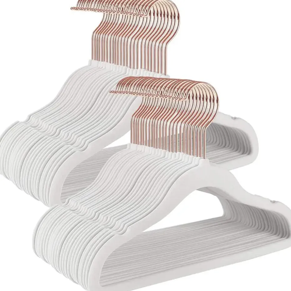 Kledinghangers voor Kinderen - Set van 50 - Fluweel - Anti-Slip - Wit