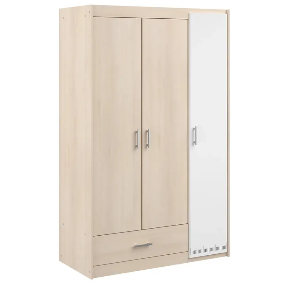 Kledingkast Charly 3-deurs - acaciakleur - 180x112x52 cm