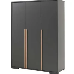 Kledingkast London 146cm met 3 deuren - antraciet