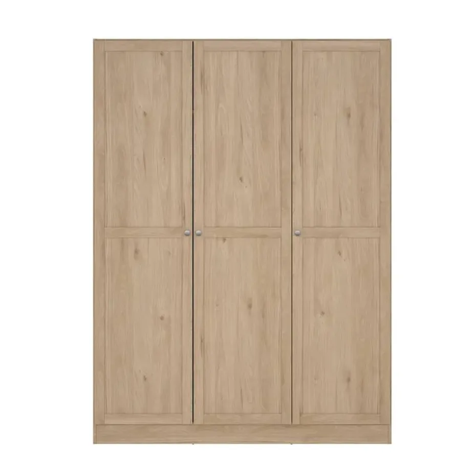 Kledingkast Lynn 3-deurs - eikenkleur - 200x147x62 cm