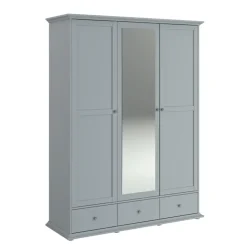 Kledingkast Margaux - grijs - 202x152x53 cm