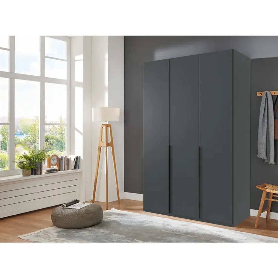 Kledingkast Milaan 3-deurs- grafiet - 208x135x58 cm