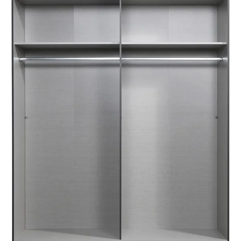 Kledingkast Milaan 4-deurs- grafiet - 208x180x58 cm
