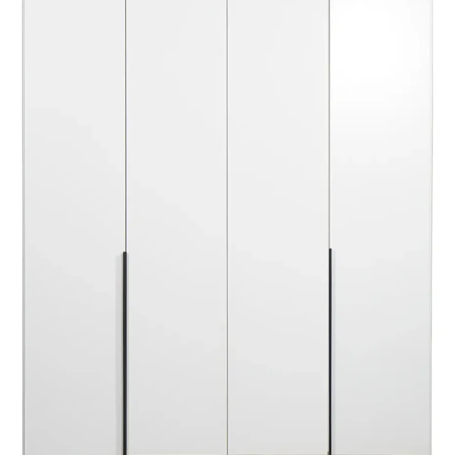 Kledingkast Milaan 4-deurs- wit - 208x180x58 cm