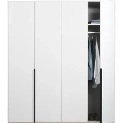Kledingkast Milaan 4-deurs- wit - 208x180x58 cm