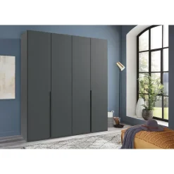 Kledingkast Milaan 4-deurs - grafiet - 236x180x58 cm