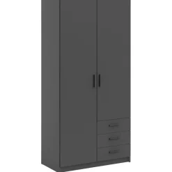 Kledingkast Sprint 2-deurs - antracietkleur - 200x98,5x50 cm