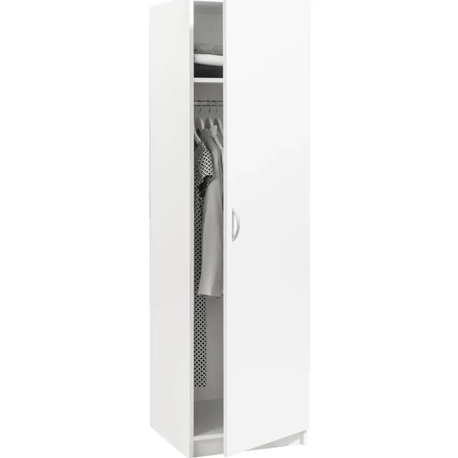 Kledingkast Varia 1-deurs - wit - 175x49x50 cm