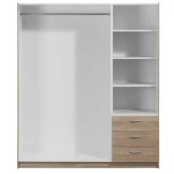 Kledingkast Varia 3-deurs inclusief spiegel - licht eiken - 175x146x50 cm
