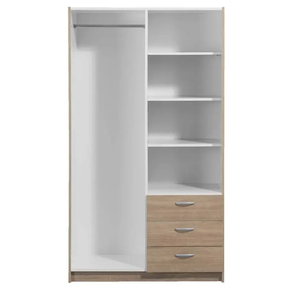 Kledingkast Varia 2-deurs inclusief spiegel - licht eiken - 175x97x50 cm