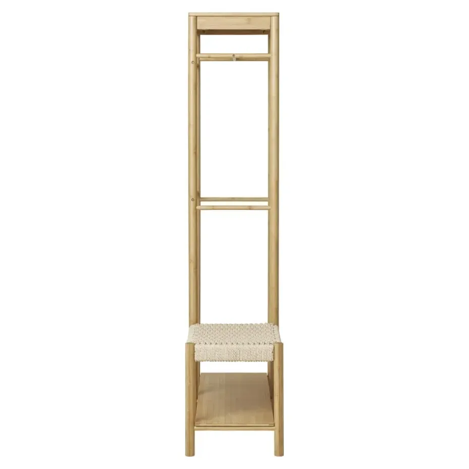 Kledingrek Naturel Bamboe - 14x39x165cm - Ember