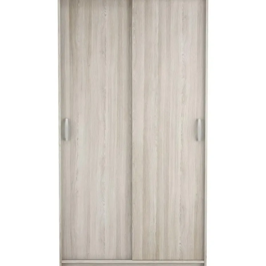 Kleerkast Lorrie 2 schuifdeuren, 1 kledingroede en 3 legplanken-Shannon eik