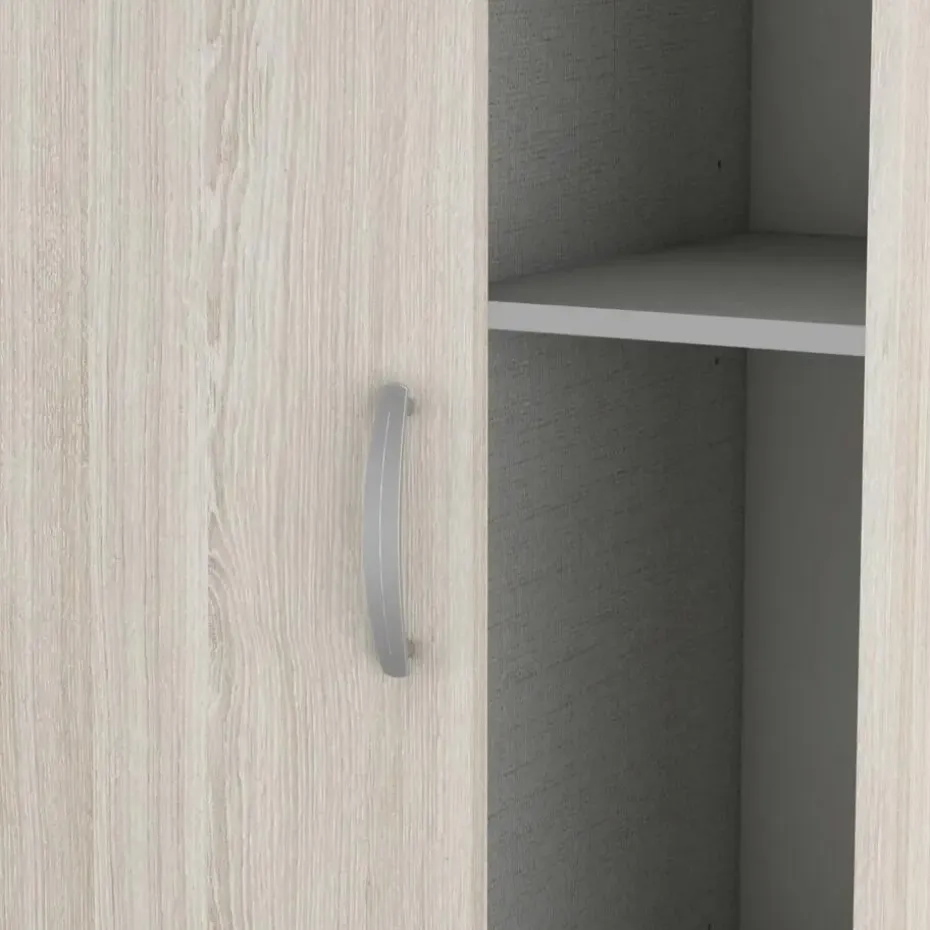 Kleerkast Lorrie 2 schuifdeuren, 1 kledingroede en 3 legplanken-Shannon eik