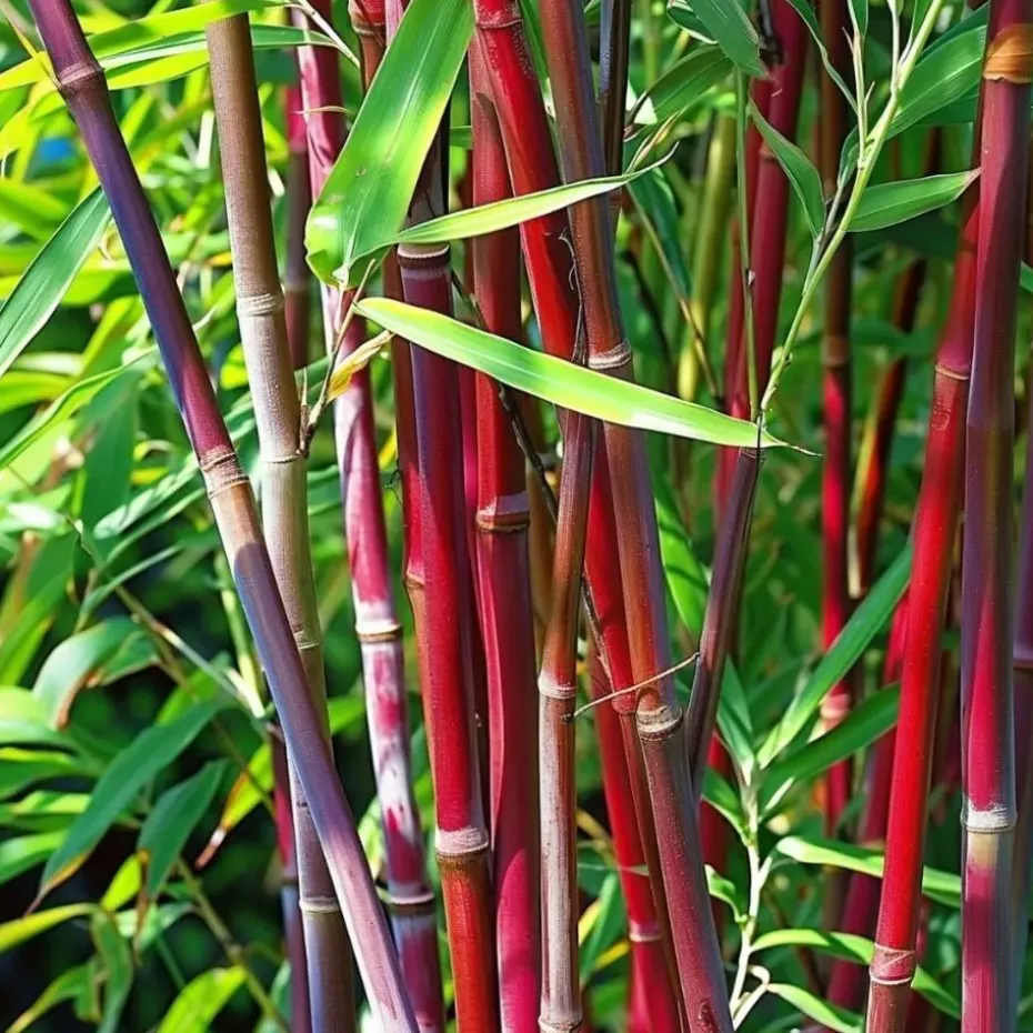 Kleurrijke Bamboe - Set van 3 - Fargesia 'Asian Wonder' - Hoogte 25-40cm - ⌀13cm
