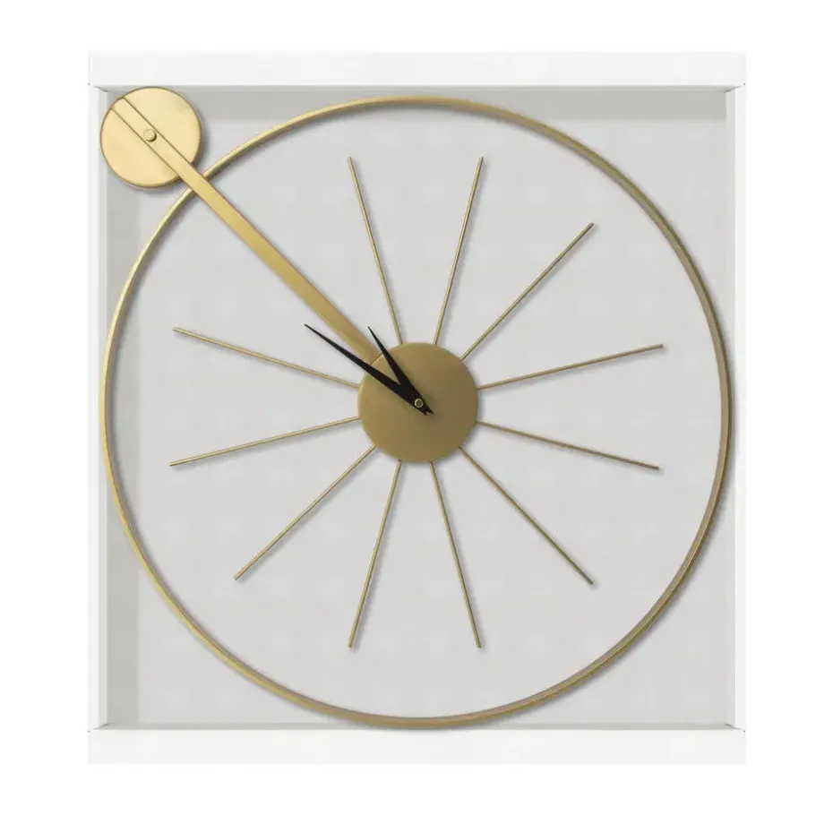 Klok - Luxe Gouden Ronde Hangende Klok - 55 x 65