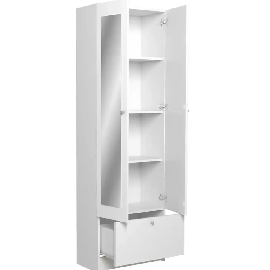Kolomkast Fares 59cm met 2 deuren - 1 lade - wit