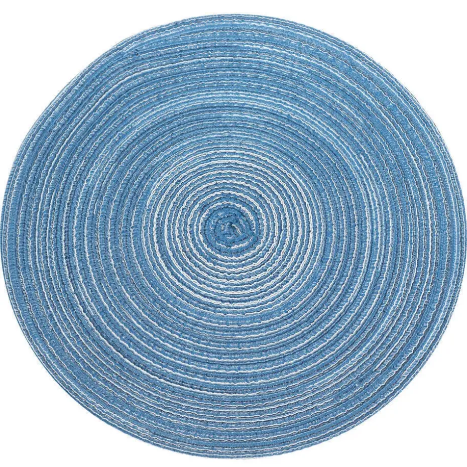 Krumble Placemat rond - Blauw/grijs - Set van 6