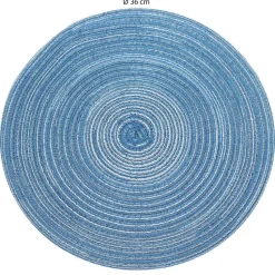 Krumble Placemat rond - Blauw/grijs - Set van 6