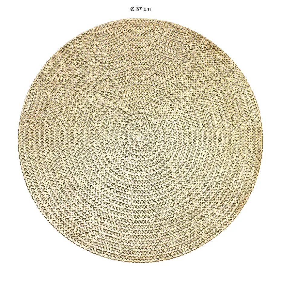 Krumble Placemat rond - PVC - Goud - Set van 2