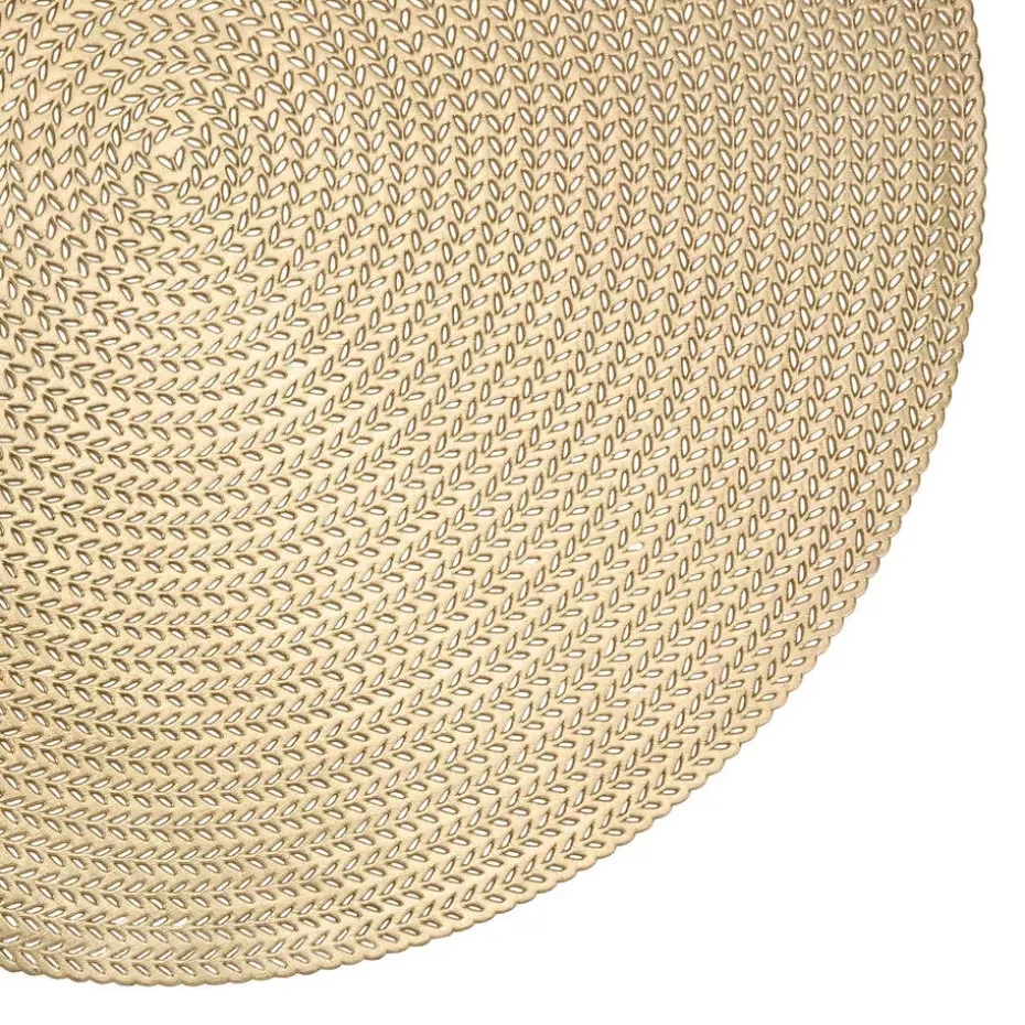 Krumble Placemat rond - PVC - Goud - Set van 2