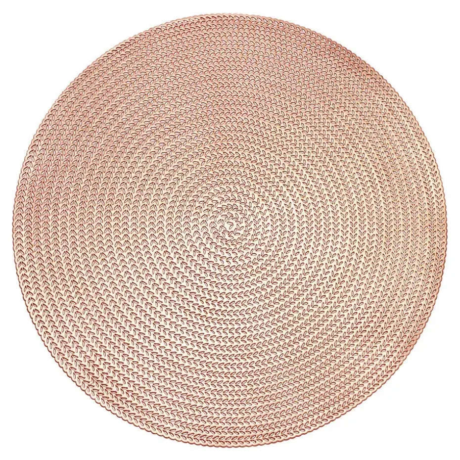 Krumble Placemat rond - PVC - Rosegoud - Set van 8