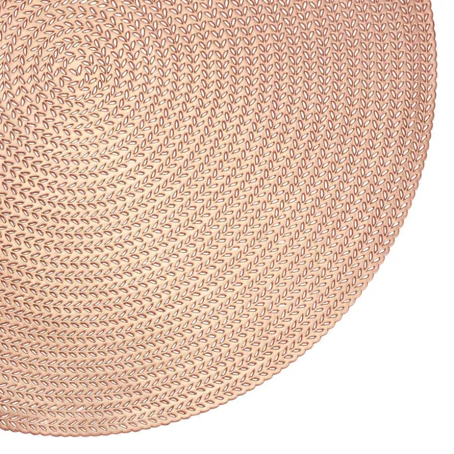 Krumble Placemat rond - PVC - Rosegoud - Set van 8