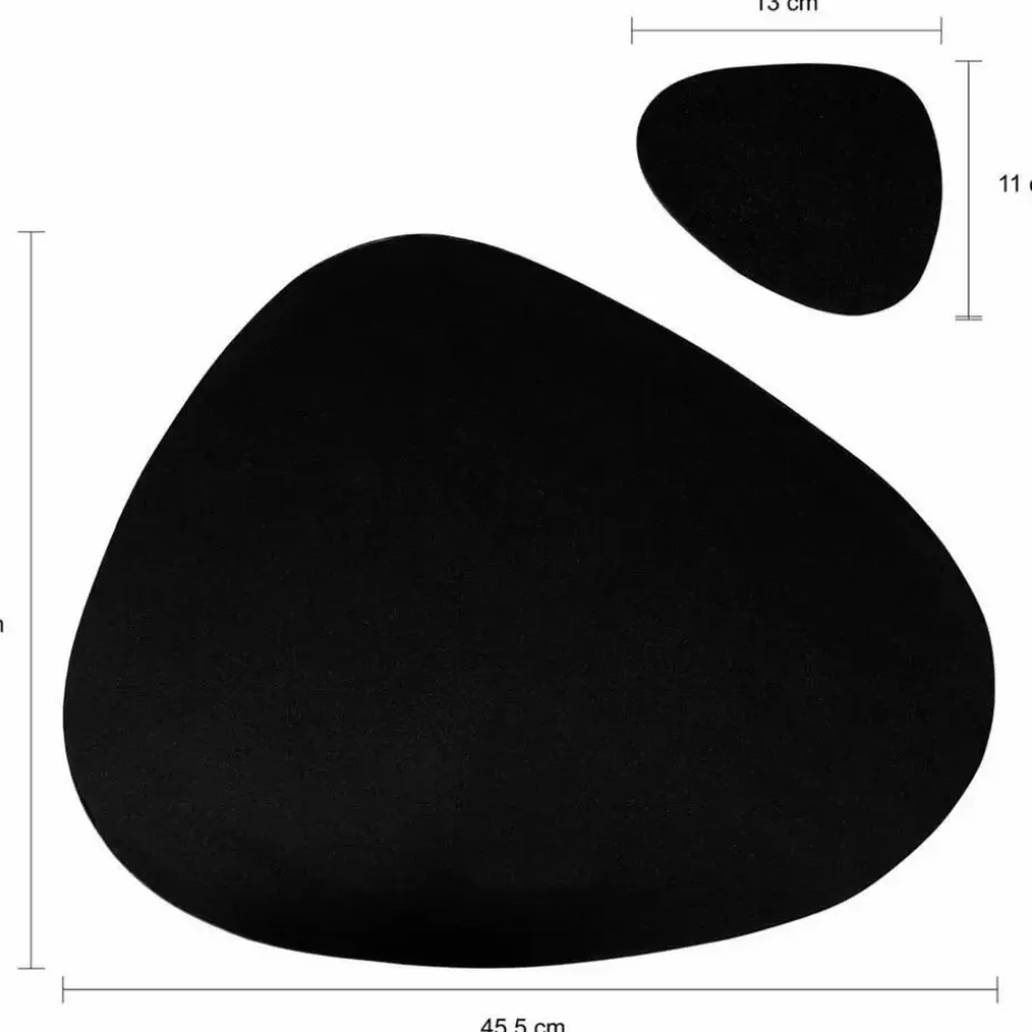 Krumble Placemat set design - 6 stuks - Zwart