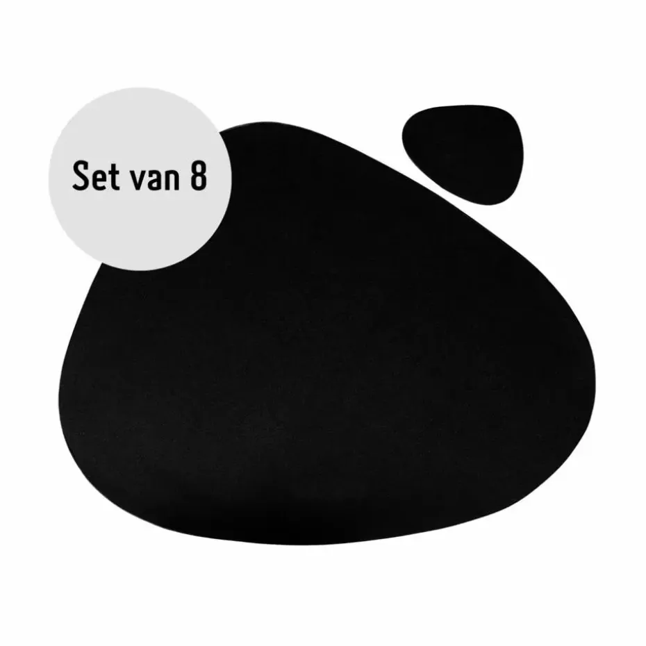 Krumble Placemat set design - 8 stuks - Zwart