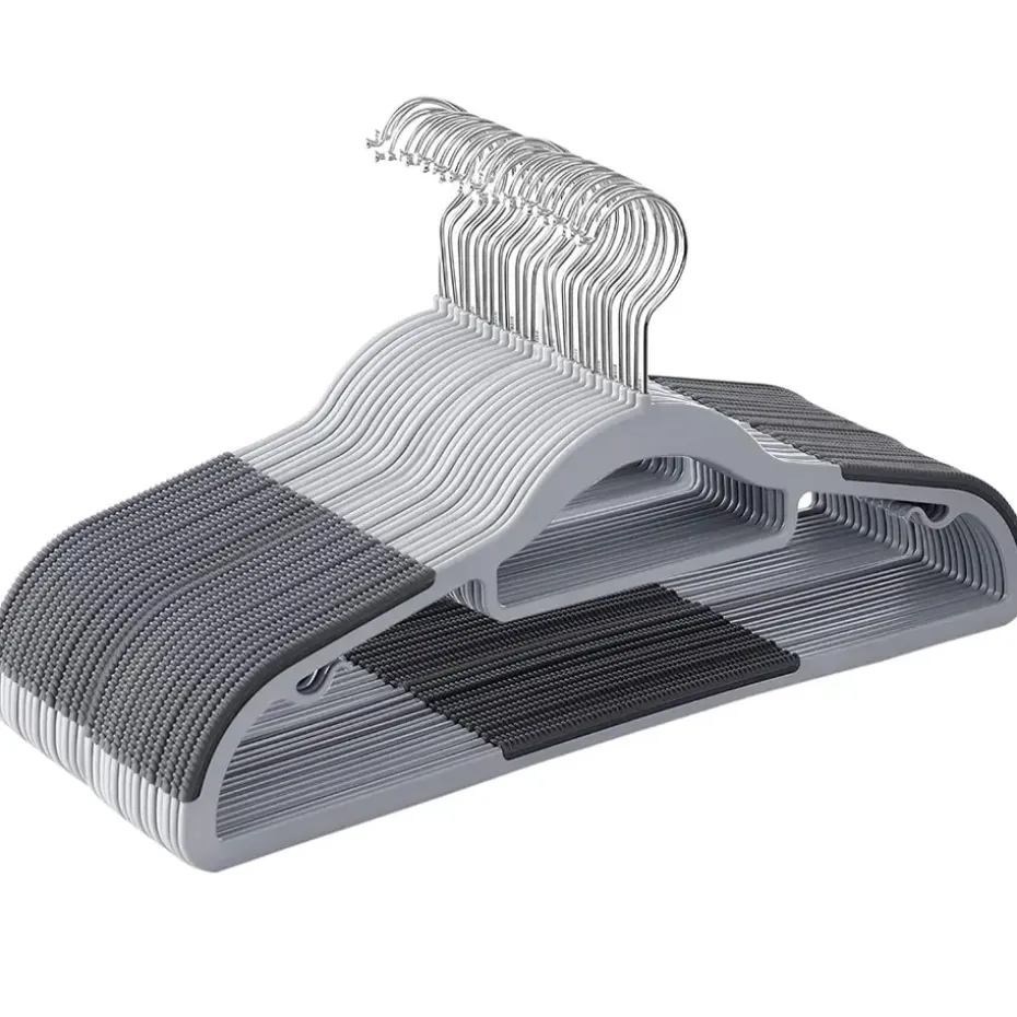 Kunststof kledinghangers - antislip - draaibare haak - 30 stuks - grijs