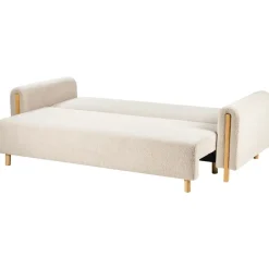 KVAM - Slaapbank 3-zits opbergruimte - Beige - Bouclé