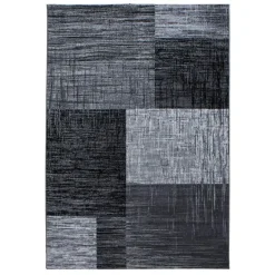 Laagpolig Vloerkleed Plus - Grijs Zwart - 240x340 cm - Tapijt Woonkamer
