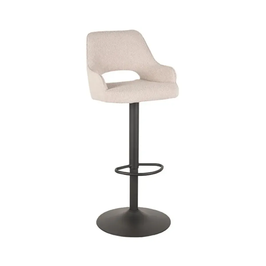 LABEL51 Barkruk Fer - Naturel - Boucle - 47 x 45cm - set van 2